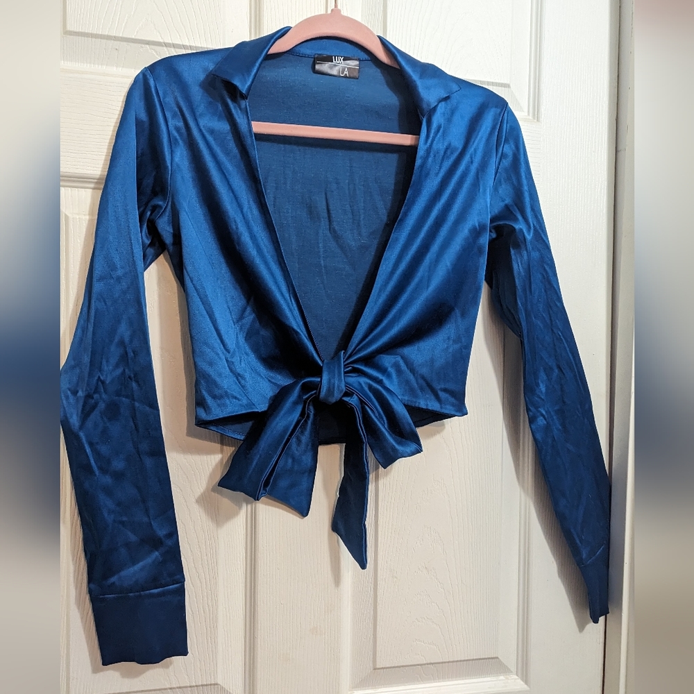 Teal Wrap Top